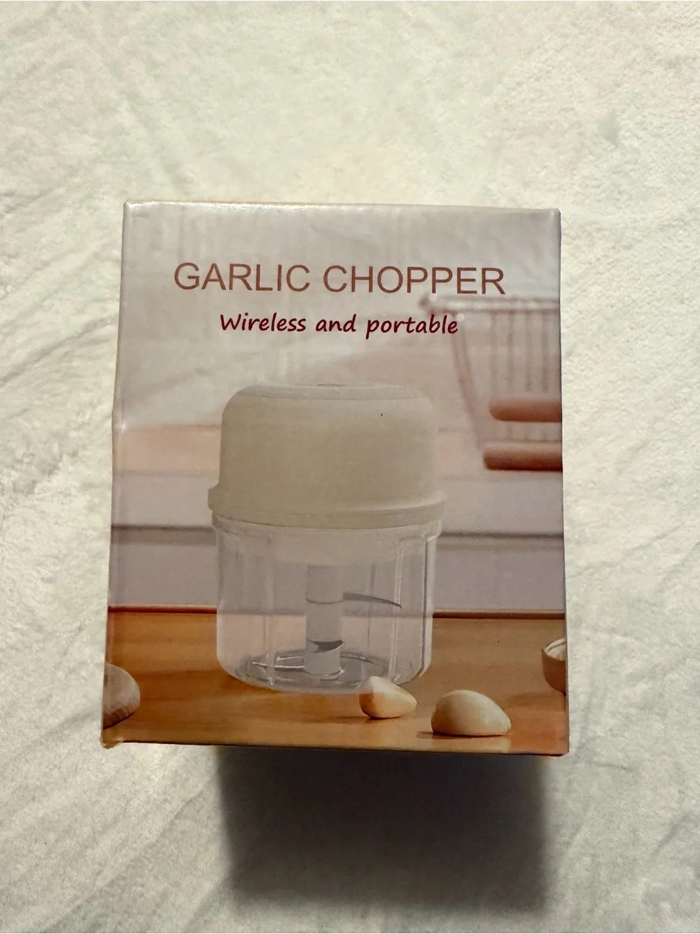 Garlic Chopper - Wireless and Portable (White/Clear)